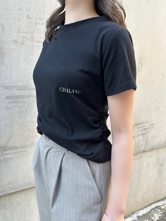 SIDE SHIRRING TOPS / BLACK