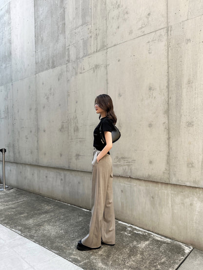 SIDE SHIRRING TOPS / BLACK