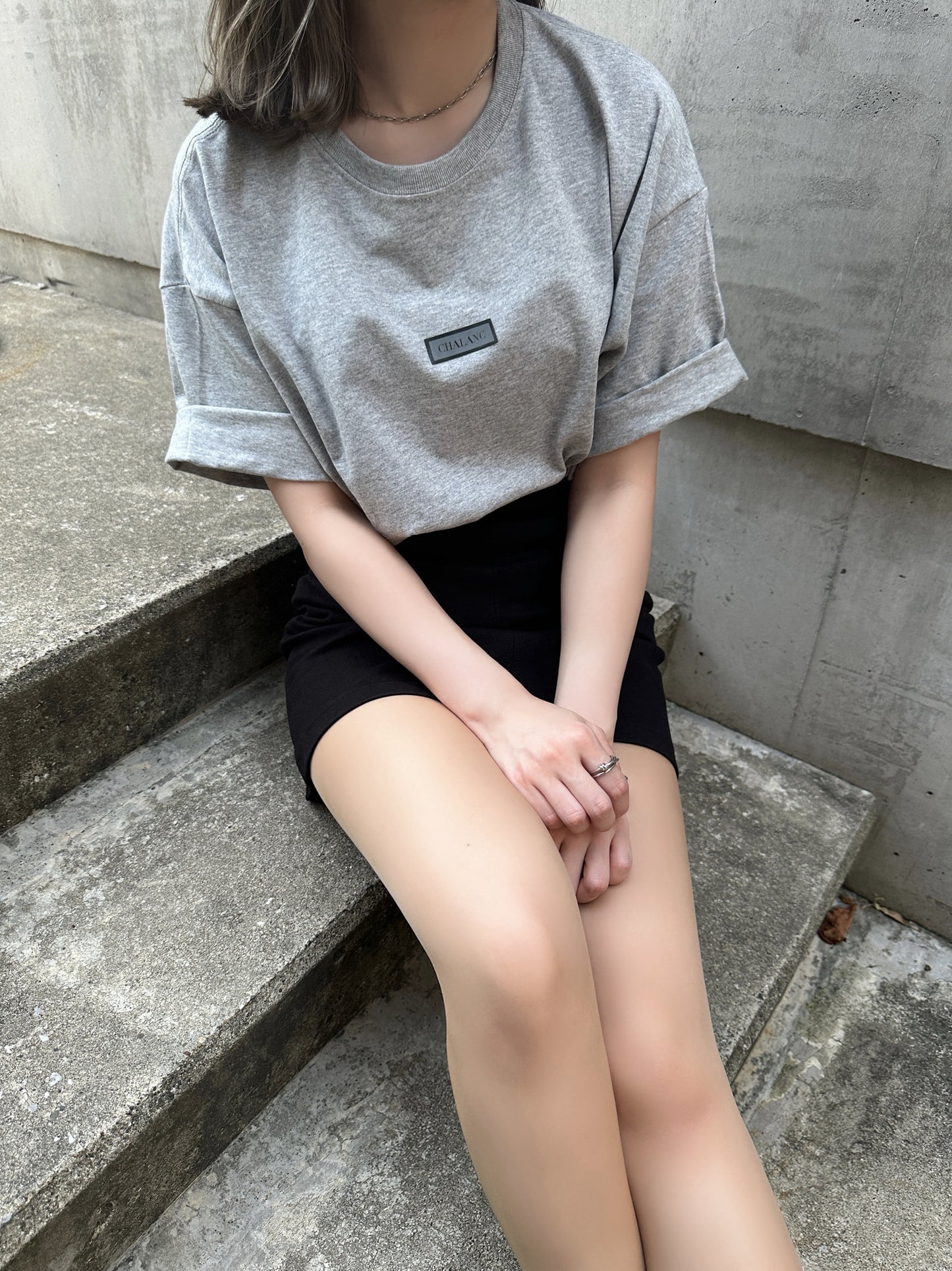 LOGO LOOSE TEE / GRAY