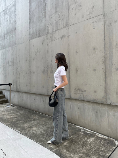 SIDE SHIRRING TOPS / WHITE